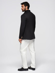 Men's knitted jacket with a fitted cut - black V5 OM-BLZB-0100