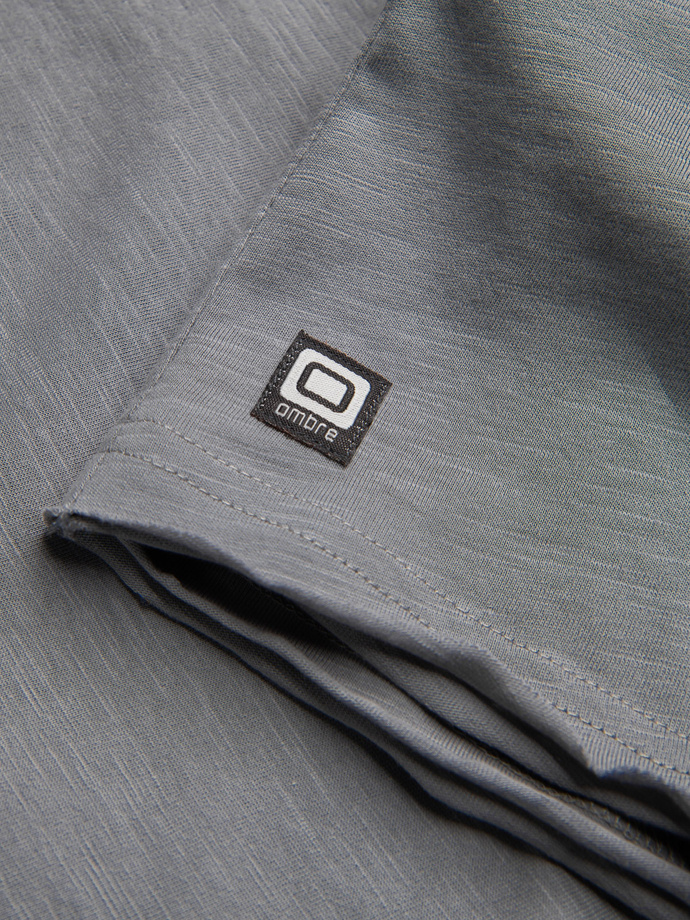 Men's T-shirt with raw finish - gray V1 OM-TSCT-22SS-004