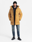 Men's long insulated jacket with reflective elements - yellow V2 OM-JALJ-0169