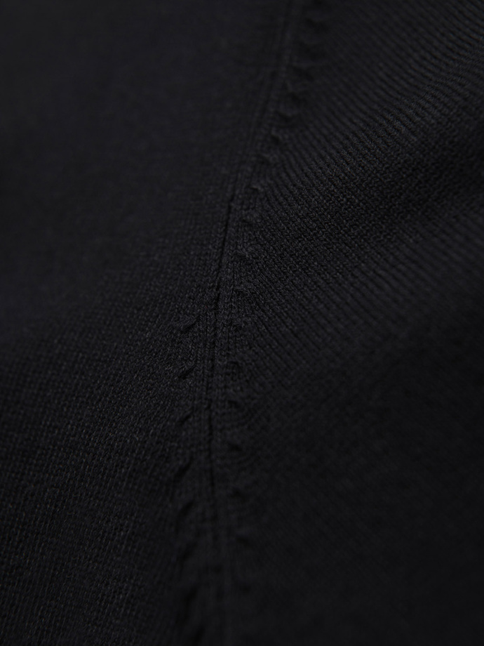 Monochrome knitted men's viscose cardigan - black V2 OM-SWCD-0126 