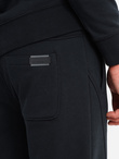 BASIC men's cotton sweatshirt set unbuttoned sweatshirt + joggers - black V9 Z84