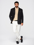 Men's knitted jacket with a fitted cut - black V5 OM-BLZB-0100