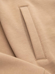 Men's unbuttoned sweatshirt with piping and high collar - brown V1 OM-SSZP-0224