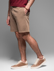 RELAXED FIT men's athleisure style short sweat shorts - light brown V2 OM-SRWS-0122