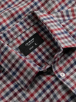 Men's checkered flannel shirt - navy blue and red V3 OM-SHCS-0150