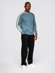 Unbuttoned men's sweatshirt with stand-up collar and hood - black V1 OM-SSZP-0216