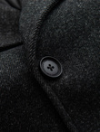 Men's short double-breasted wool coat - graphite V1 OM-COWC-0115