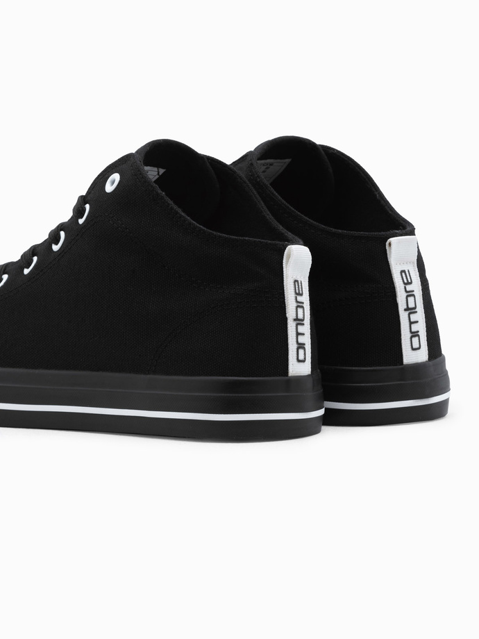 Men's shoes sneakers with contrasting elements - black V2 OM-FOTH-0125