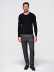 Classic men's sweater with round neckline - black V2 OM-SWBS-0106