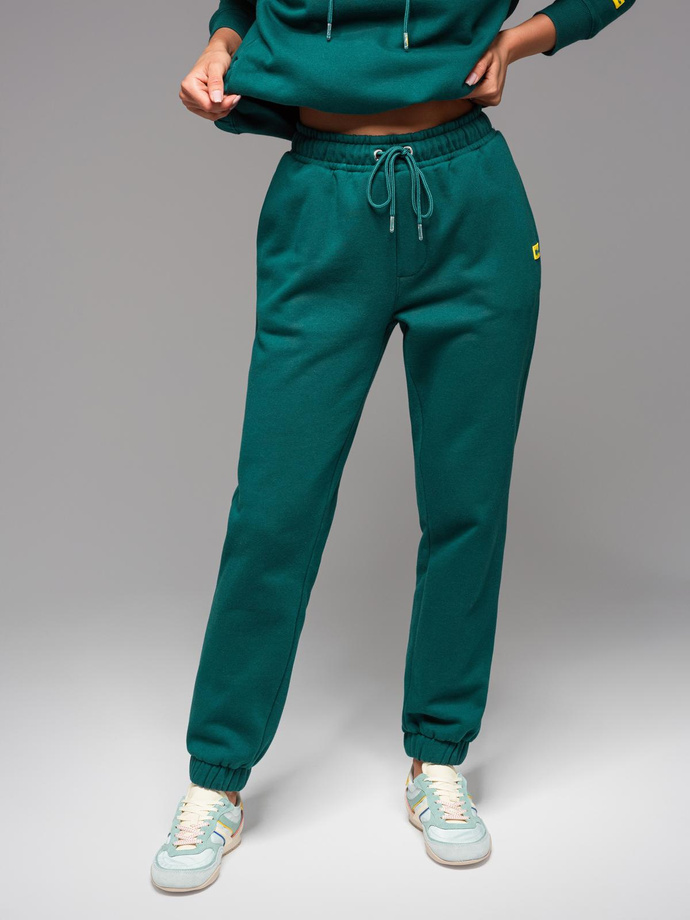 Classic unisex sweatpants with drawstrings - dark green V17 OU-PSBC-0100