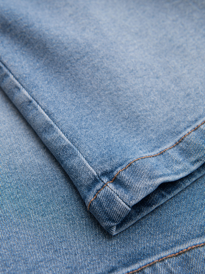 Denim men's shorts with a classic cut - light blue V2 OM-SRDS-0171