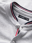 Bawełniana męska koszula SLIM FIT ze stójką w kolorowe paski – szara V5 OM-SHCS-0178 