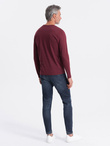 Men's unprinted longsleeve with a crew neckline - maroon V8 OM-LSBL-0108