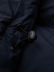 Men's quilted jacket with high zipped hood - navy blue V2 OM-JAHP-0238
