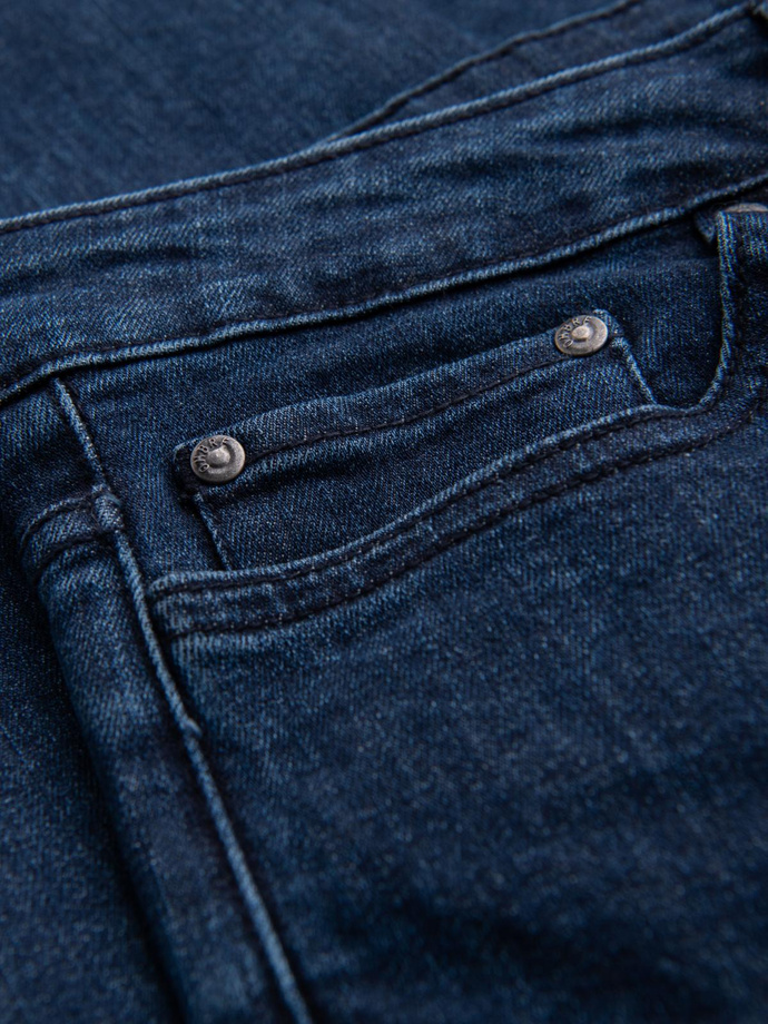 Classic men's SLIM FIT jeans with elastane - dark blue V3 OM-PADP-0216