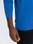 Męski longsleeve  BASIC z okrągłym dekoltem - niebieski V9 OM-LSBL-0106