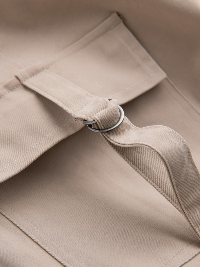 Men's STRAIGHT LEG cargo pants with striped pockets - sand V2 OM-PACG-0197