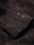 Męska elegancka marynarka w kratkę z domieszką wełny – ciemnobrązowa V3 OM-BLZB-0137