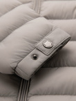 Men's quilted jacket with two fasteners - light grey V2 OM-JALP-0231