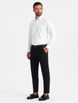Spodnie męskie chino SLIM FIT z  delikatną teksturą - czarne V5 OM-PACP-0190
