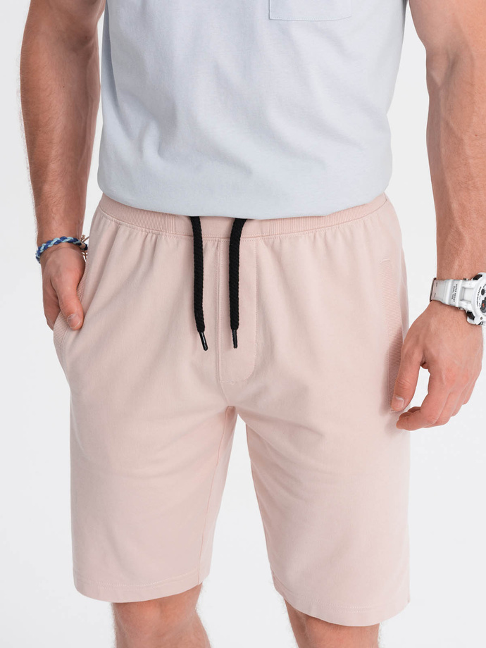 Men's knit shorts - powder pink V6 W291 
