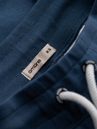 Men's knit shorts with drawstring and pockets - dark blue V4 OM-SRBS-0139