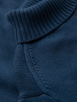 Męski golf sweter z dzianiny – ciemnoniebieski V2 OM-SWTN-0163