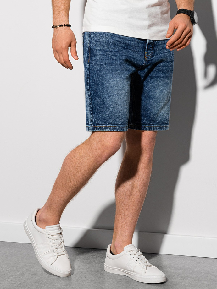 Krótkie spodenki męskie jeansowe - niebieskie W305