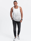 Tank top męski bawełniany z gradientowym nadrukiem - biały V1 OM-TSTT-22SS-001