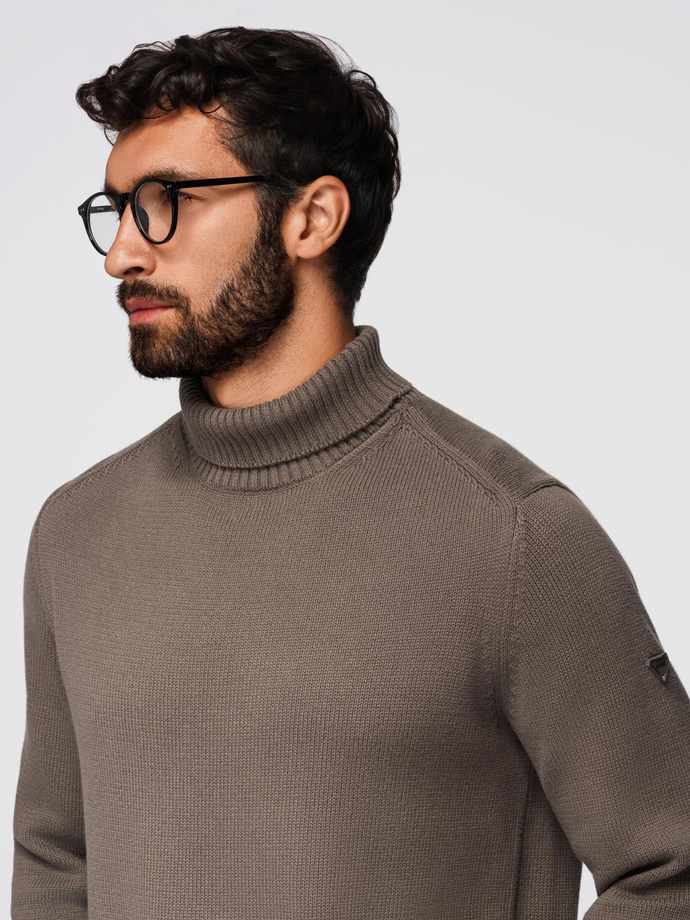 Golf men's knitted sweater - gray-brown V1 OM-SWTN-0163