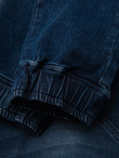 Men's denim jogger pants with rips and zippers - dark blue V1 OM-PADJ-0243