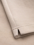 Męskie krótkie spodenki SLIM FIT z melanżowej strukturalnej dzianiny – piaskowe V3 OM-SRCS-0166