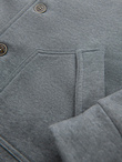 Washed men's sweatshirt with decorative stitching at the neckline - navy blue V4 OM-SSDS-0131