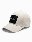 Men's baseball cap with large patch - cream V4 OM-ACCS-0101 