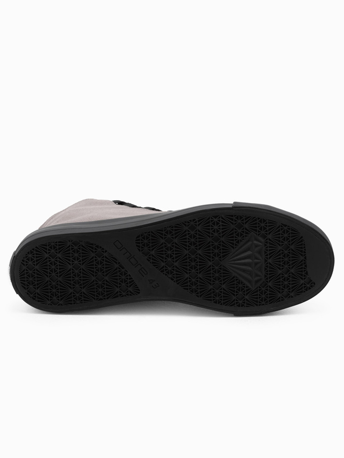 Buty męskie trampki z łączonych materiałów - grafitowe V8 OM-FOTH-0143