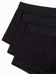Bokserki męskie bawełniane z logowaniem - 3-pak czarne V1 OM-UNBO-0105