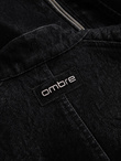 Men's retro-style biker jacket with stand-up collar - black V2 OM-JAFL-0197