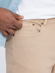 Men's denim pants without rubbing SLIM FIT - beige V8 OM-PADP-0148
