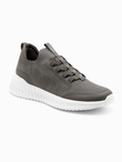 Męskie buty sneakersy wsuwane wykonane z lekkich materiałów - khaki V2 OM-FOKS-0149