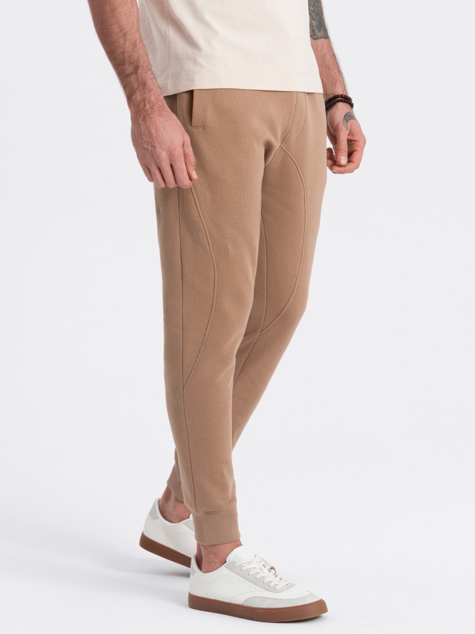 Men's jogger sweatpants - brown V2 OM-PABS-0173