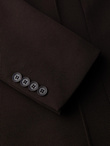 Men's coat with asymmetrical fastening and high collar - light brown V4 OM-COWC-0120