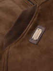 Men's imitation suede bomber jacket - brown V1 OM-JAFL-0232