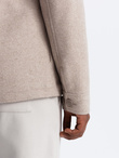 Men's lightweight fleece jacket with viscose - beige V1 OM-JANP-0199