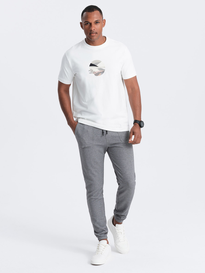 Men's structured knit sweatpants - graphite V5 OM-PASK-0211