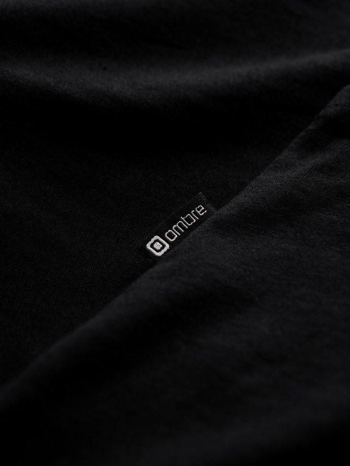 Longsleeve męski BASIC z okrągłym dekoltem - czarny V1 OM-LSBL-0106