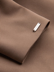 Men's hooded coat in fine stripe - coffee V1 OM-COSC-0112