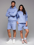 Szorty dresowe unisex ze ściągaczem w pasie – lawendowe V9 OU-SRBC-0101