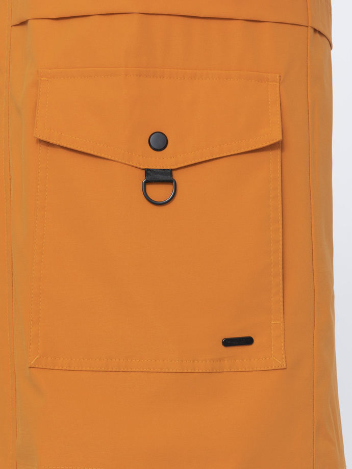 Men's parka jacket with cargo pockets - mustard V3 OM-JANP-22FW-004