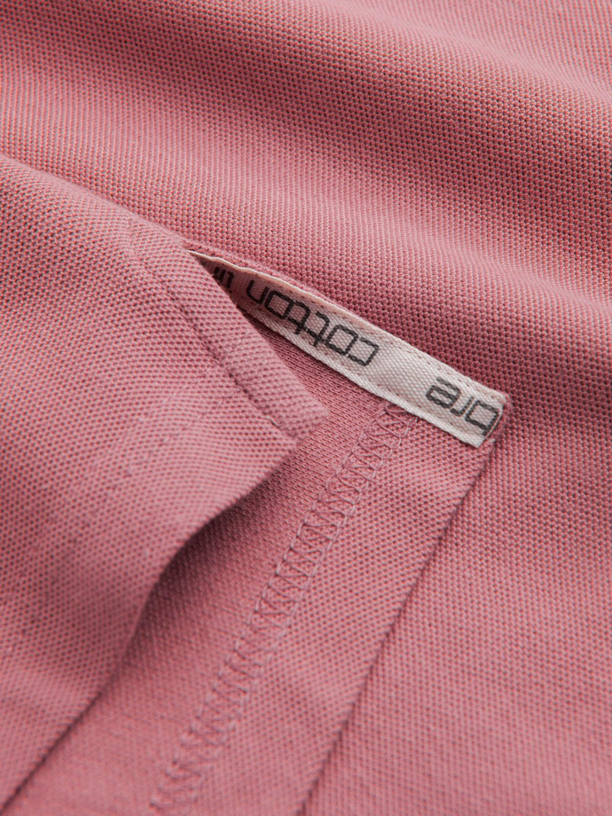Men's BASIC single color pique knit polo shirt - dark pink V7 OM-POBS-0100