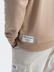 Men's OVERSIZE sweatshirt with contrasting color combination - beige V2 B1673